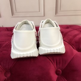 Dolce Gabbana Fashion Lace Up Casual Shoes For Women Pink