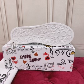 Dolce Gabbana Fashion Cowhide Canvas Shoes For Women Black