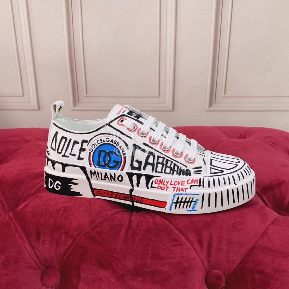 Dolce Gabbana Fashion Cowhide Canvas Shoes For Women 