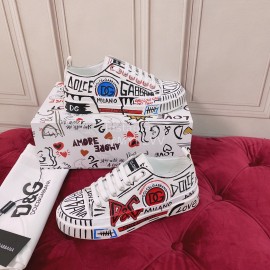 Dolce Gabbana Fashion Cowhide Canvas Shoes For Women 