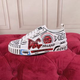 Dolce Gabbana Fashion Cowhide Canvas Shoes For Women 