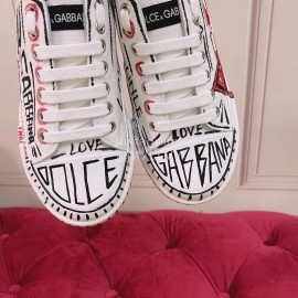 Dolce Gabbana Fashion Cowhide Canvas Shoes For Women 