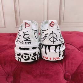 Dolce Gabbana Fashion Cowhide Canvas Shoes For Women 