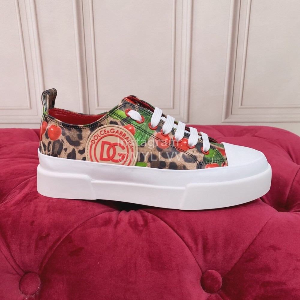 Dolce Gabbana New Cowhide Canvas Shoes For Women 