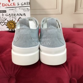 Dolce Gabbana Fashion Cowhide Canvas Shoes Blue For Women 
