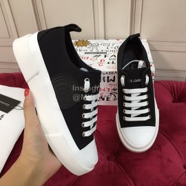 Dolce Gabbana Fashion Cowhide Canvas Shoes Black For Women 