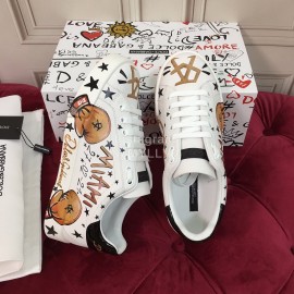 Dolce Gabbana Fashion Cowhide Canvas Lace Up Shoes For Women 