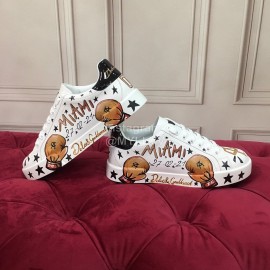 Dolce Gabbana Fashion Cowhide Canvas Lace Up Shoes For Women 