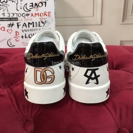 Dolce Gabbana Fashion Cowhide Canvas Lace Up Shoes For Women 