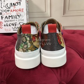 Dolce Gabbana Fashion Printed Cowhide Canvas Lace Up Shoes For Women 