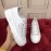 Dolce Gabbana Cowhide Canvas Lace Up Shoes For Women White