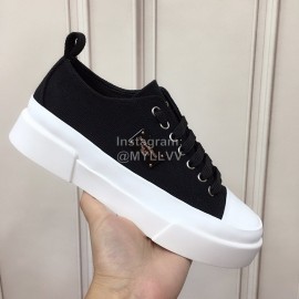Dolce Gabbana Cowhide Canvas Lace Up Shoes For Women Black