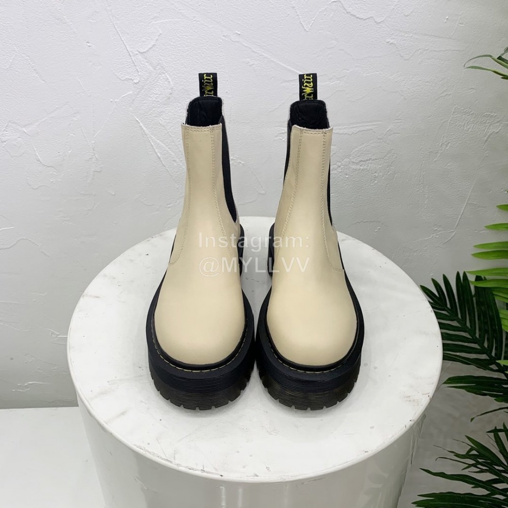 Drmartens Cool Calf Thick Soles Short Boots For Women Beige