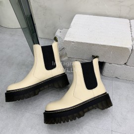 Drmartens Cool Calf Thick Soles Short Boots For Women Beige