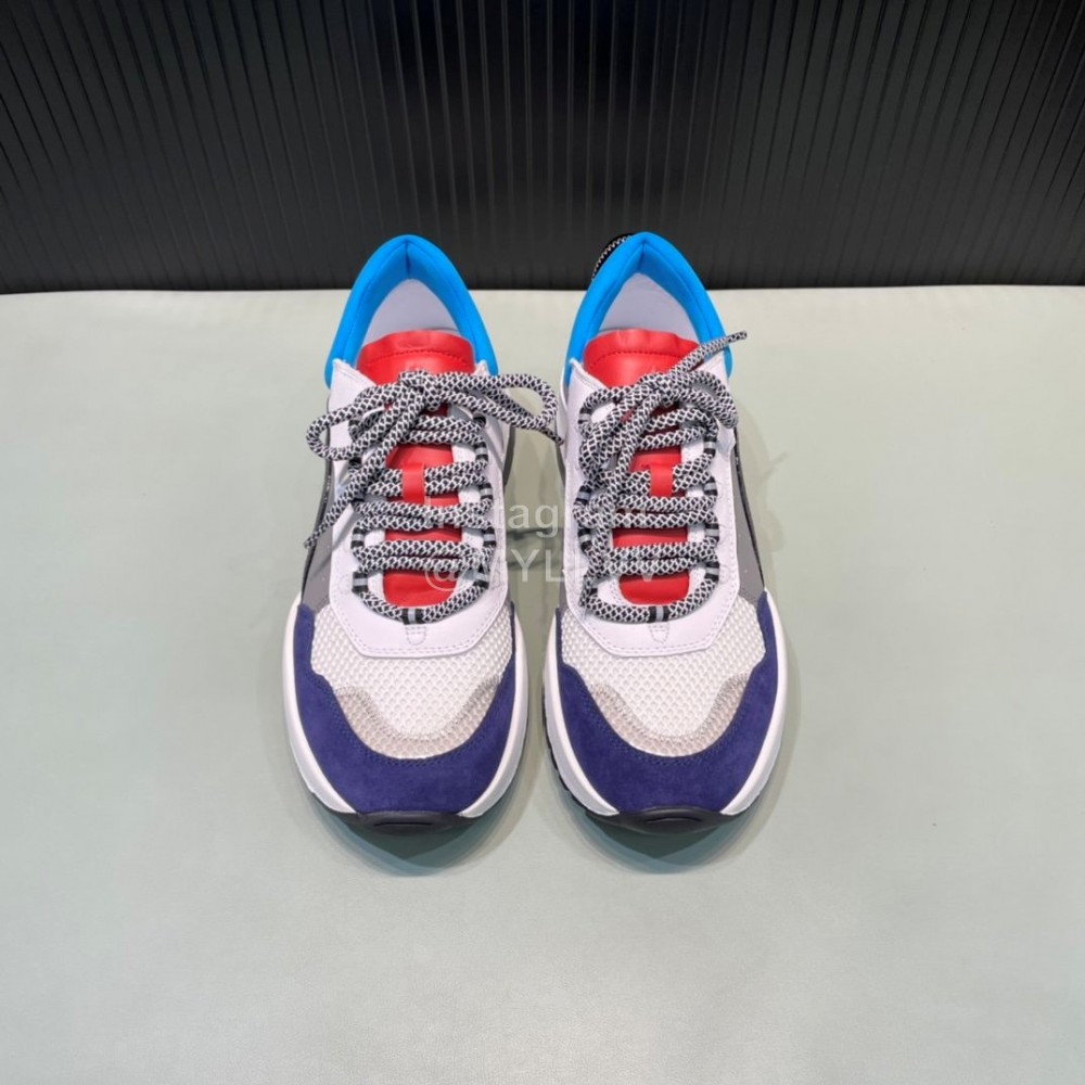 Dsquared2 Cowhide Mesh Sneakers For Men Blue