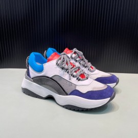 Dsquared2 Cowhide Mesh Sneakers For Men Blue