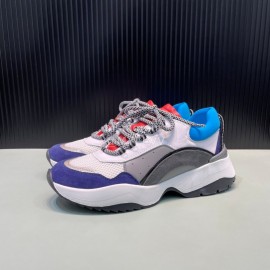 Dsquared2 Cowhide Mesh Sneakers For Men Blue