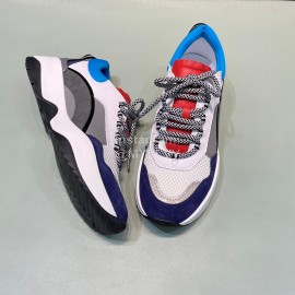 Dsquared2 Cowhide Mesh Sneakers For Men Blue