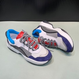 Dsquared2 Cowhide Mesh Sneakers For Men Blue