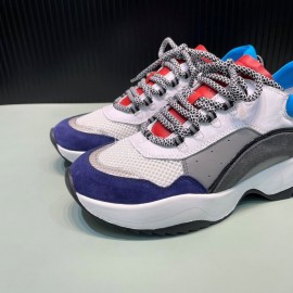 Dsquared2 Cowhide Mesh Sneakers For Men Blue