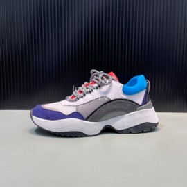 Dsquared2 Cowhide Mesh Sneakers For Men Blue