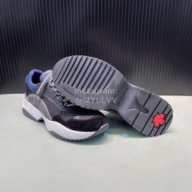 Dsquared2 Cowhide Mesh Sneakers For Men Gray