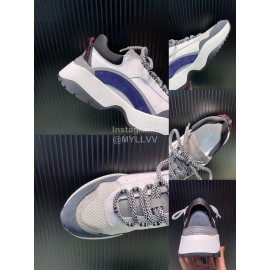 Dsquared2 Cowhide Mesh Sneakers For Men White