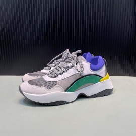 Dsquared2 Cowhide Mesh Sneakers For Men Green