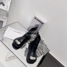 Dymalnotpy Vintage Cowhide Short Boots For Women Black