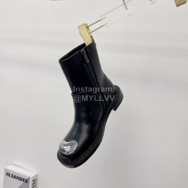 Dymalnotpy Vintage Cowhide Short Boots For Women Black