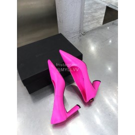 Dymalnotpy Cowhide Pointed Heel Highed Heels For Women Rose Red