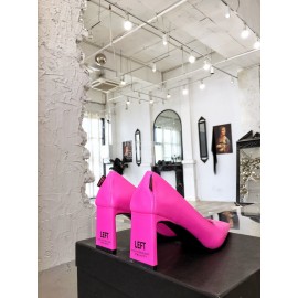 Dymalnotpy Cowhide Pointed Heel Highed Heels For Women Rose Red