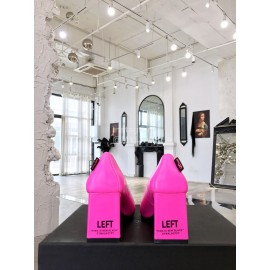 Dymalnotpy Cowhide Pointed Heel Highed Heels For Women Rose Red