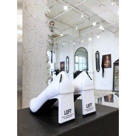 Dymalnotpy Cowhide Pointed Heel Highed Heels For Women White