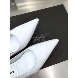 Dymalnotpy Cowhide Pointed Heel Highed Heels For Women White