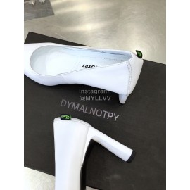 Dymalnotpy Cowhide Pointed Heel Highed Heels For Women White