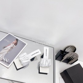 Dymalnotpy Summer Wrinkled Sheepskin High Heeled Slippers For Women White