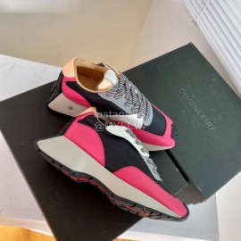 Dymonlatry Leather Nylon Thick Soled Sports Shoes For Women Rose Red