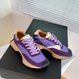 Dymonlatry Leather Nylon Thick Soled Sports Shoes For Women Purple