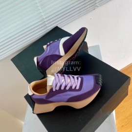 Dymonlatry Leather Nylon Thick Soled Sports Shoes For Women Purple