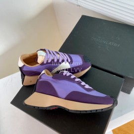 Dymonlatry Leather Nylon Thick Soled Sports Shoes For Women Purple