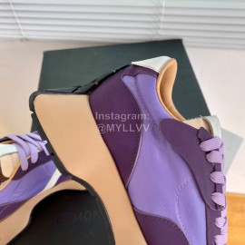 Dymonlatry Leather Nylon Thick Soled Sports Shoes For Women Purple