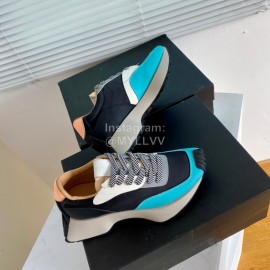 Dymonlatry Leather Nylon Thick Soled Sports Shoes For Women Blue