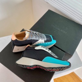 Dymonlatry Leather Nylon Thick Soled Sports Shoes For Women Blue