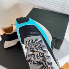 Dymonlatry Leather Nylon Thick Soled Sports Shoes For Women Blue