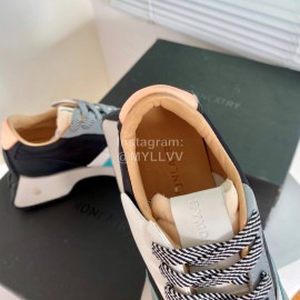 Dymonlatry Leather Nylon Thick Soled Sports Shoes For Women Blue