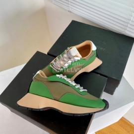 Dymonlatry Leather Nylon Thick Soled Sports Shoes For Women Green