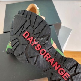 Dymonlatry Leather Nylon Thick Soled Sports Shoes For Women Green