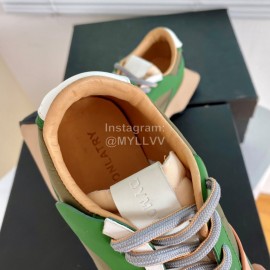 Dymonlatry Leather Nylon Thick Soled Sports Shoes For Women Green