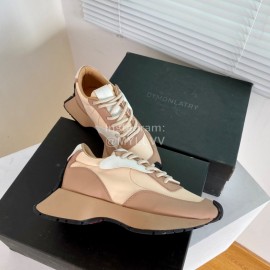 Dymonlatry Leather Nylon Thick Soled Sports Shoes For Women Coffee